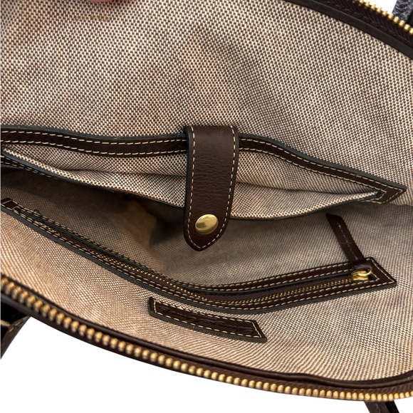 Dooney & Bourke Vintage Dark Brown Leather Handbag - Picture 7 of 9